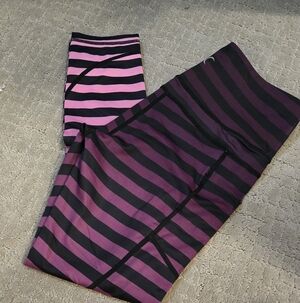 ZYIA Purple and Black Striped Leggings